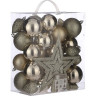 Набор пластиковых шаров с верхушкой HOUSE OF SEASONS, Ø 8 см, шампань, 40 шт. 84712